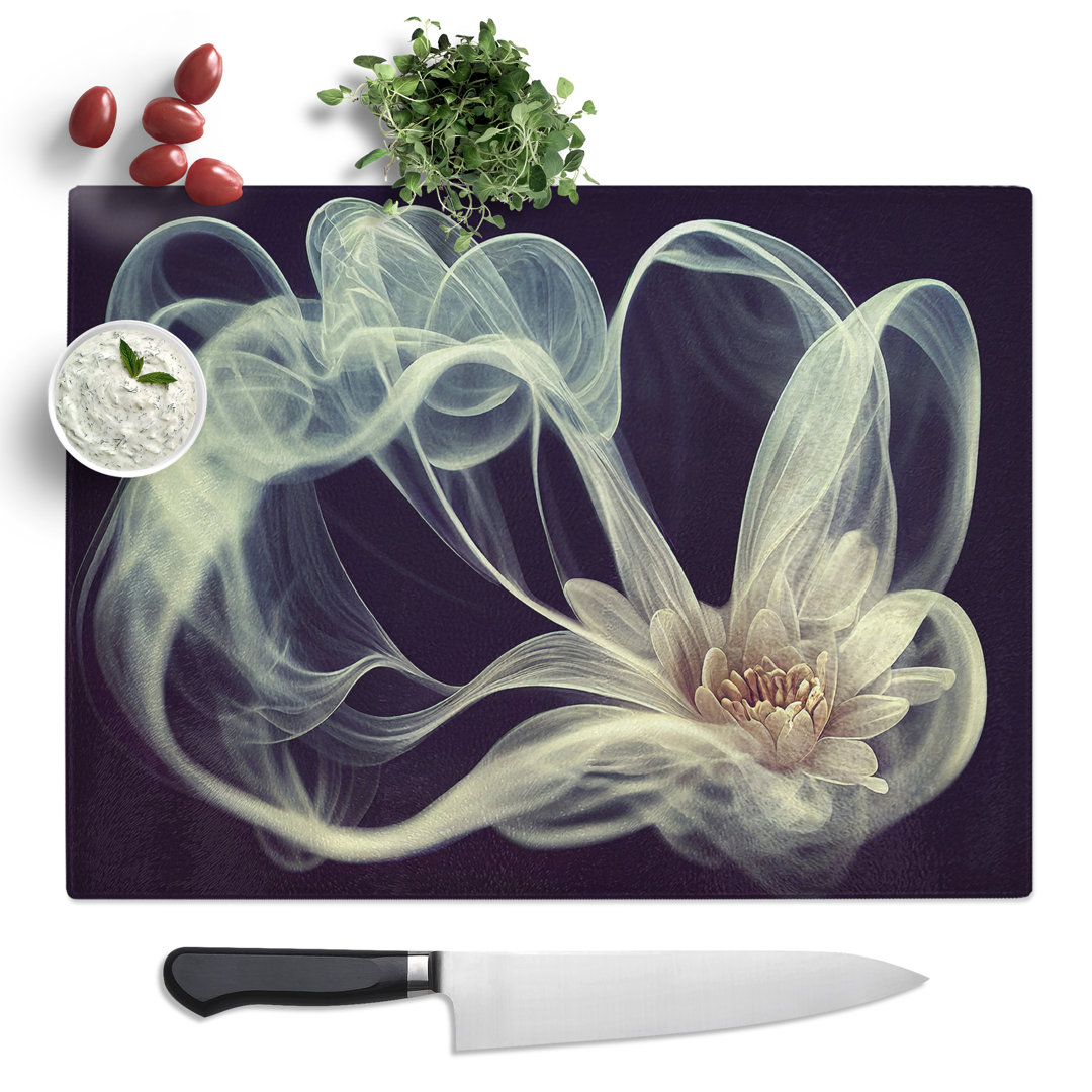 Wondrous Modern Flowers Abstract  Glass Chopping Board