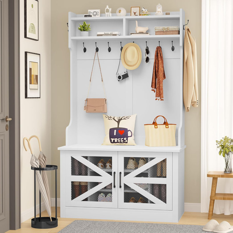 Senga Hall Tree 42.16'' Wide with Bench and Shoe Storage