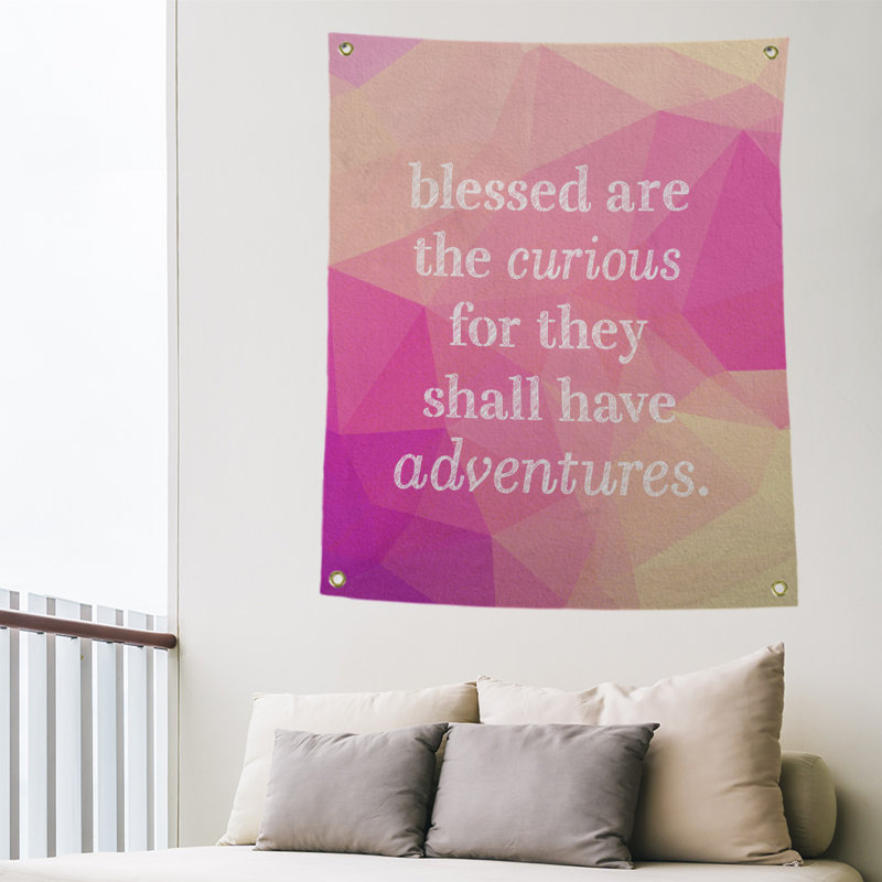 Tapisserie citation en faux gemme en polyester, H 59 pi x l 50 po, Diamant rose