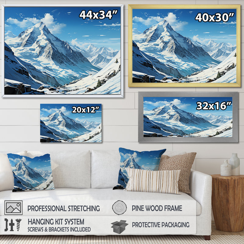 Montagnes françaises des montagnes françaises III, Cadre flottant blanc, H 34 po x l 44 po x P 1,5 po