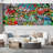 Vibrant Graffi Street Paint Peel & Stick Abstract Border-93868224