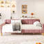 Lit de jour simple rembourré rose avec un design polyvalent - Confortable et fonctionnel, ajout de salon solide à 4 pieds, mobilier de chambre à coucher moderne-411685215