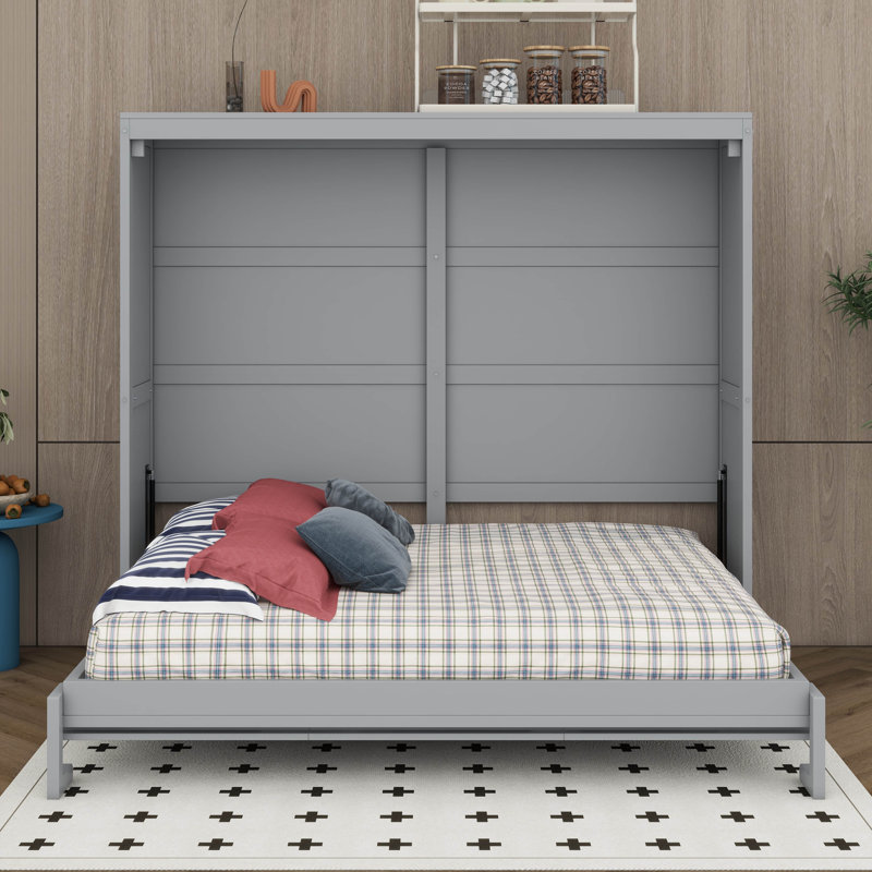 Lit escamotable double, lit escamotable peu encombrant pouvant être plié dans une armoire, lits escamotables en bois massif pour chambre d'amis