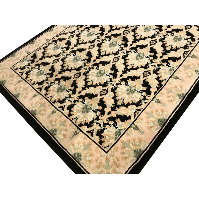 Tapis beige noué à la main de haute qualité