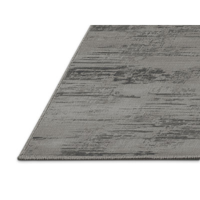 Machine Washable Abstract Gray Area Rug