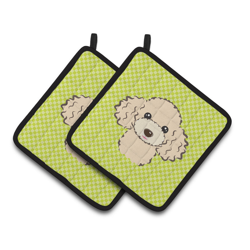 Cuisinier poignée caniche caroline trésors Checkerboard, Chamois