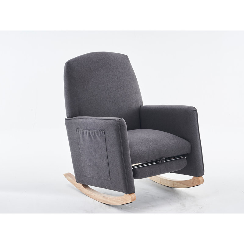 Chaise berçante rembourrée Lebbie, Gris foncé