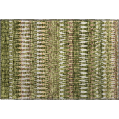 Premium Machine Washable Prisco Olive Rug