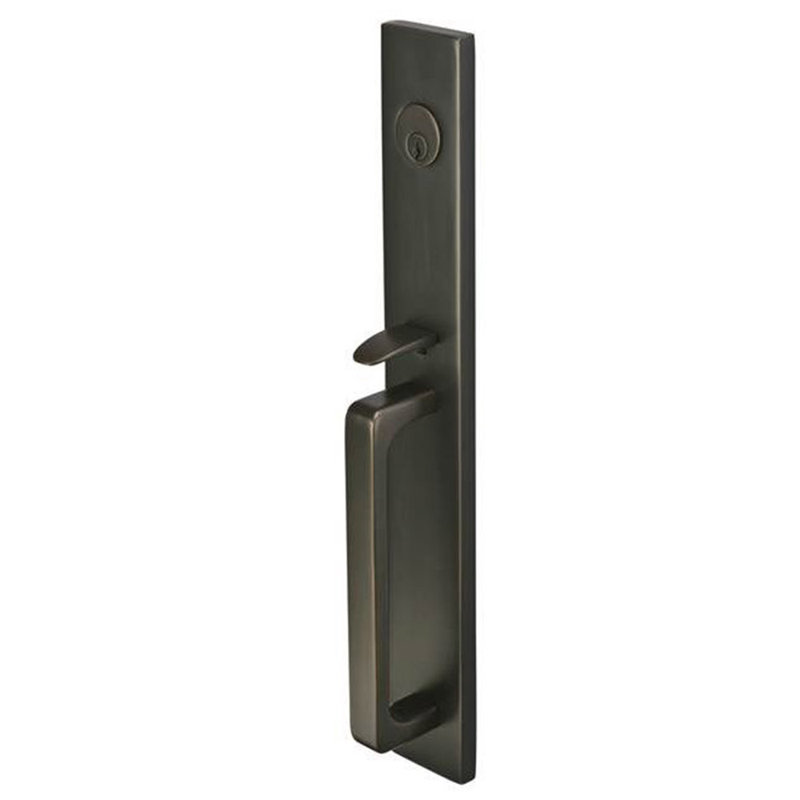 Entretoise tubulaire double cylindre Emtek, Levier Athena, Bronze huilé, Gaucher