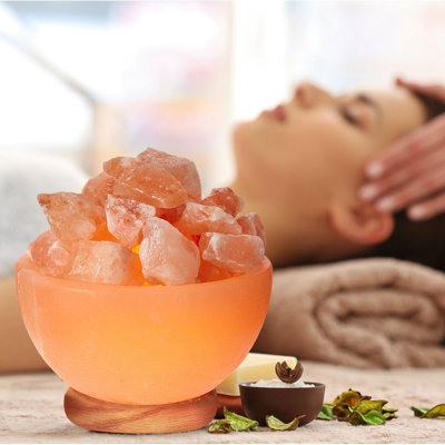 Porcher Himalayan Glow Hand Crafted Crystal Rock Chunk Salt Lamp Bowl Night Salt Lamp