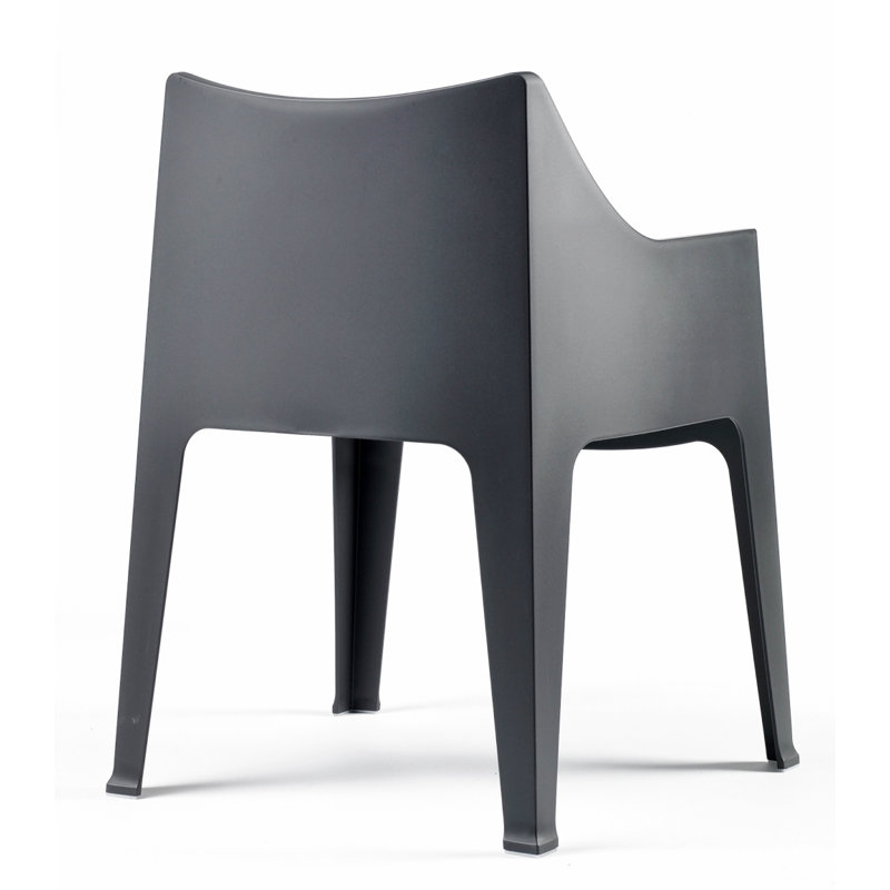 Carlos Stacking Patio Dining Armchair, Anthracite Grey