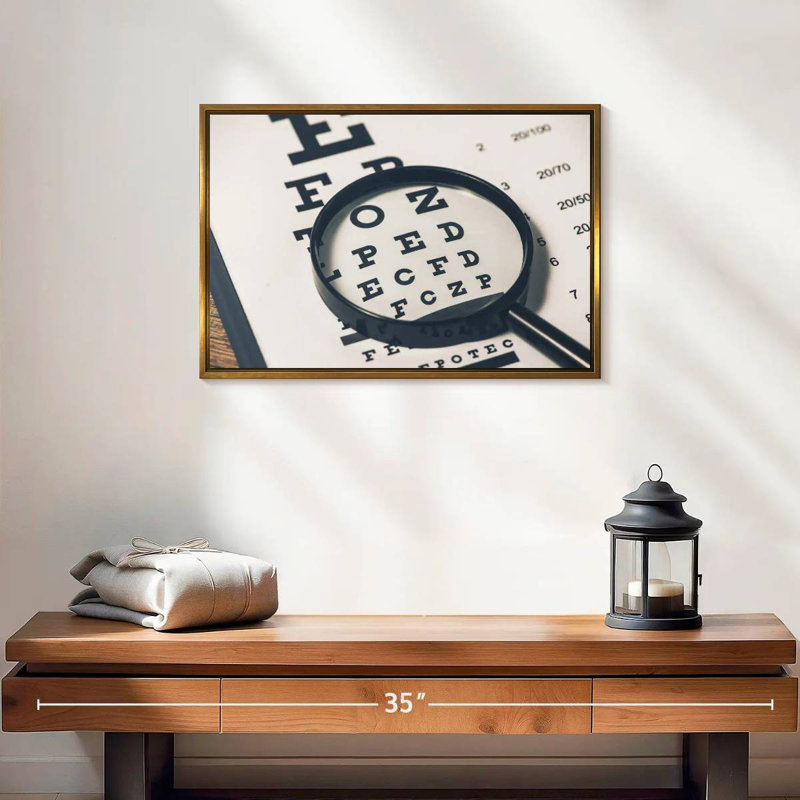 Vision Chart, 19" X 13", Floating Frame Gold