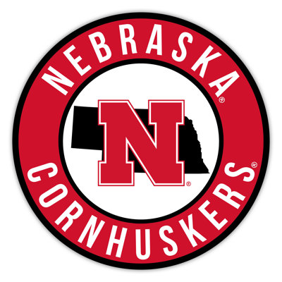 University Of Nebraska Bright Line - 16" Circle With State