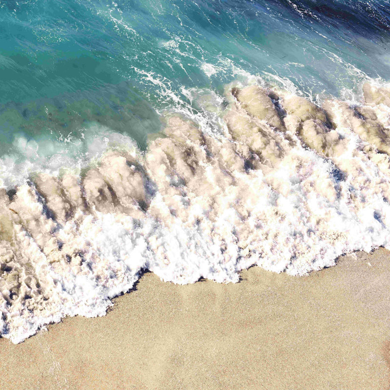 Breaking Shore - photographie, H 12 po x l 12 po, Non, Toile tendue