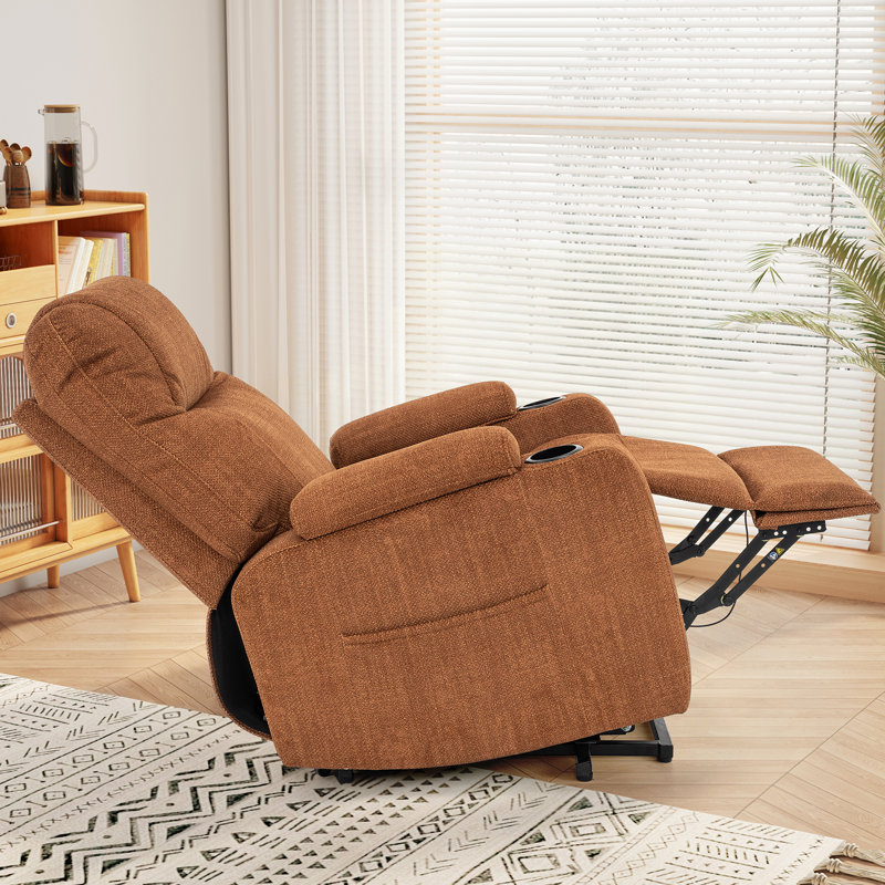 Fauteuil inclinable oscillant pivotant l 32,6 po avec massage chauffant, grande chaise, positions illimitées