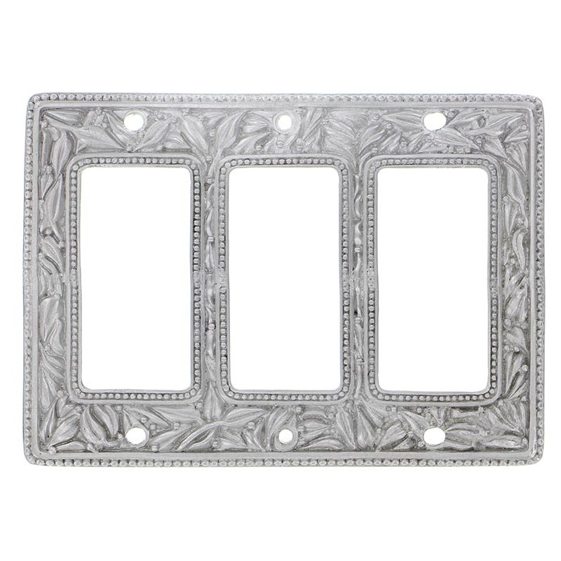 San Michele 3-Gang Rocker Combination Wall Plate, Satin Nickel, 4.5" H x  6.25" W x 0.25" D