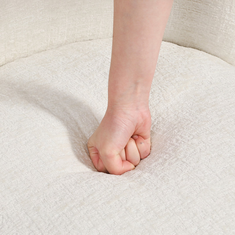Chaise rembourrée d'appoint en chenille beige, Chenille beige