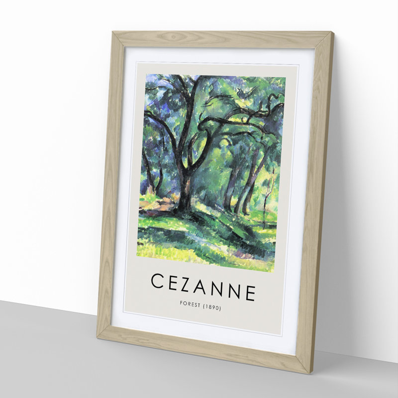 In the Woods by Paul Cezanne - Picture Frame Painting, 36cm H x 27cm W x 2cm D, Oak Framed