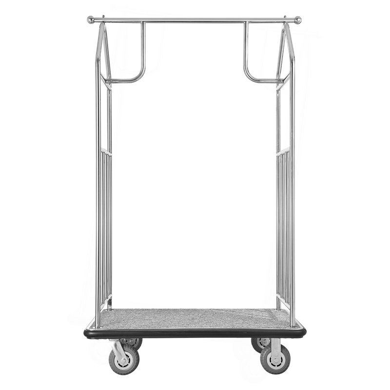 Chariot à bagages d'hôtel en acier inoxydable brossé 800 lb
