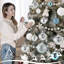 Ensemble de 32 ornements d'arbre de Noël - boules en plastique incassables en bleu clair, argent et blanc, 4 tailles pour les fêtes et décorations d'arbre de Noël