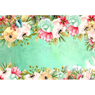 Panneau mural méditerranéen à fleurs l 6,25 pi x l 112 po