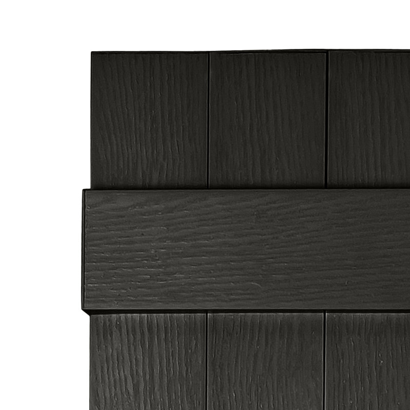 Persiennes personnalisées fermées à 3 planches, 62", Noir, noir, noir, noir