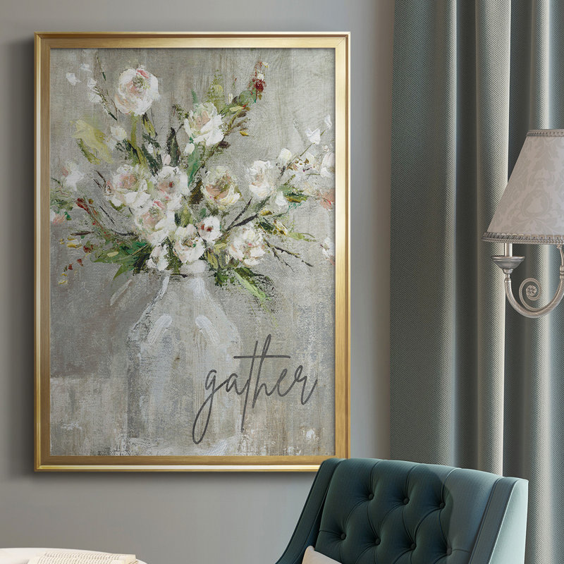«Gather», reproduction encadrée de qualité supérieure - prête à être accrochée, Or, H 42,5 po x l 30,5 po x P 1 po