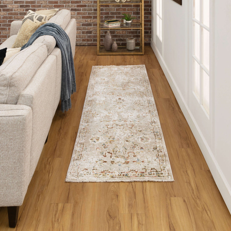 Tapis crème Karastan Rugs Fresco, Tapis de couloir 2 pi 6 po x 7 pi 6 po