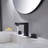 Matte Black Deck Mounted Widespread Bathroom Sink Faucet