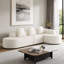 Canapé modulaire incurvé en L Veloria de 111,8 po | Tissu en polyester à poils longs texturé litchi moderne | Dossier incurvé avec 3 coussins | Modulaire en forme de nuage sans assemblage pour le salon ou l’appartement-455214657