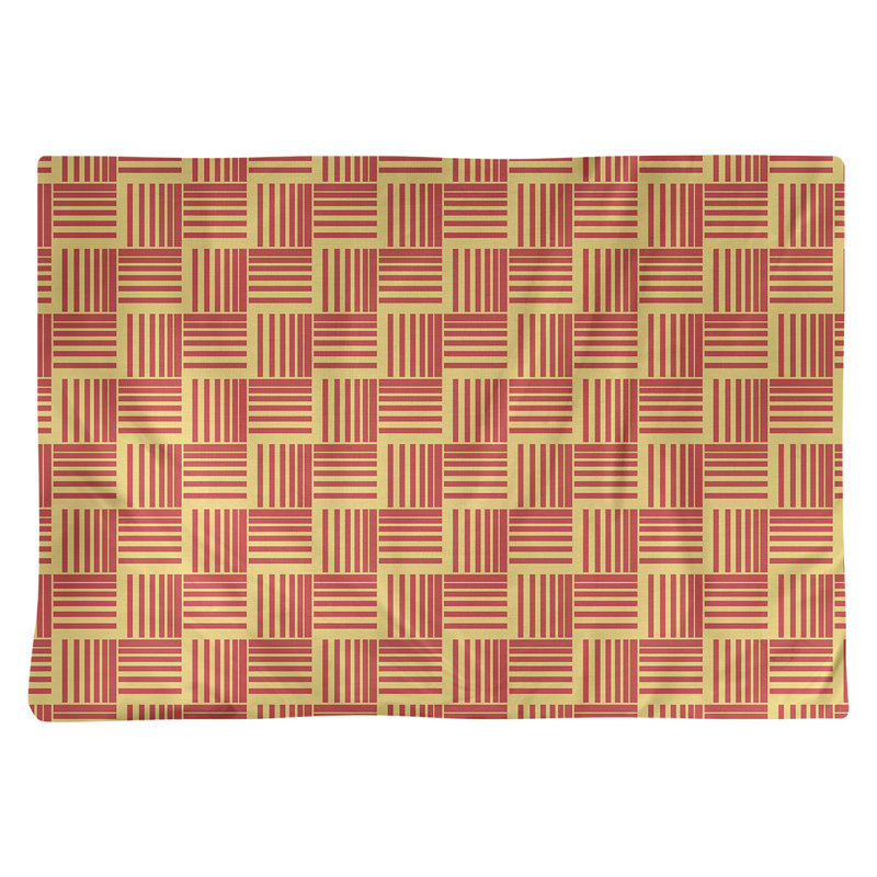 Napperon en coton à rayures de 18 po classique Baskettressées, Jaune/rouge, polyester