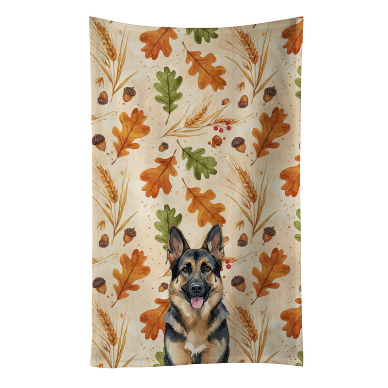 German Shepherd Heirloom Fall Kitchen Towel, German Shepherd