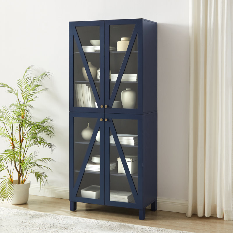 Cyndee 72'' Kitchen Pantry, Navy Blue