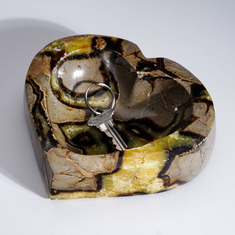 Polished Septarian Heart Shaped Dish (2.8 Lbs)