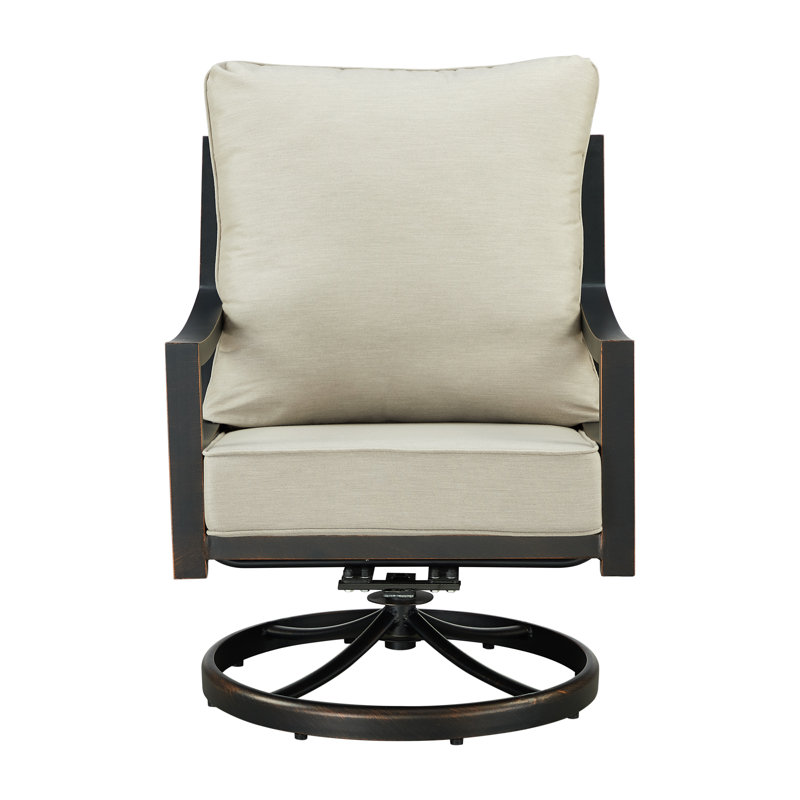 Hudson Outdoor Swivel Lounge Chair, Light Gray