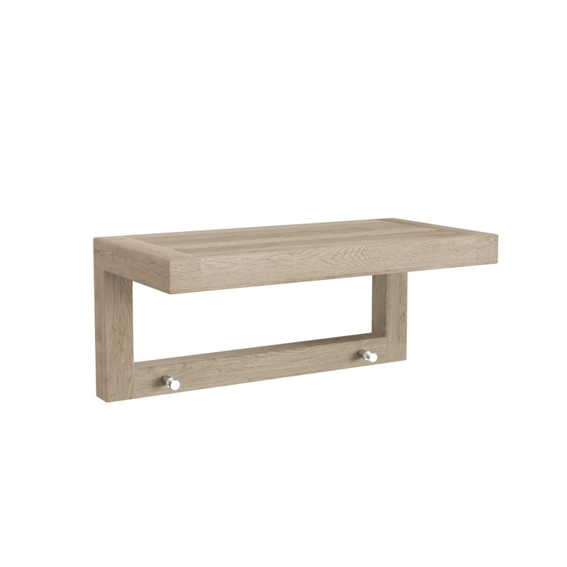 Tablette flottante en bois de teck Moa, H 8 po x l 18 po x P 9 po