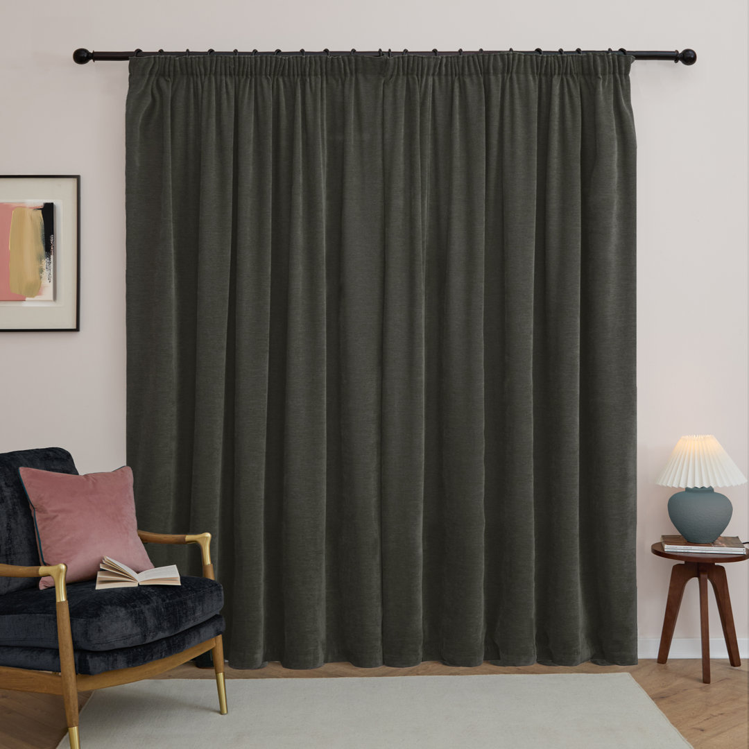 Soft Chenille Blackout Curtain Panel Pair