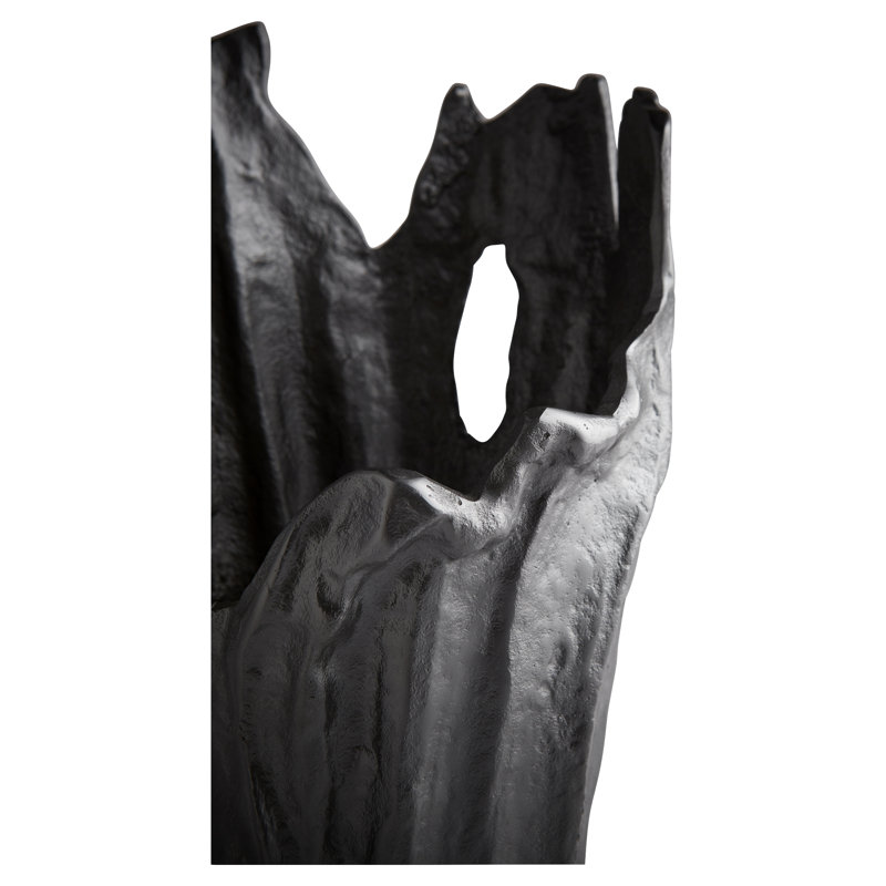 Pyroclastic Aluminum Table Vase, Noir