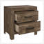 Table de chevet 1 pièce avec tiroirs en queue d'aronde et quincaillerie en métal noir, parfaite pour le rangement et le style de la chambre à coucher.-1234538276