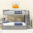 Wood Twin Over Full Bunk Bed With Twin Trundle, Storage Staircase And Guardrails-1883236247