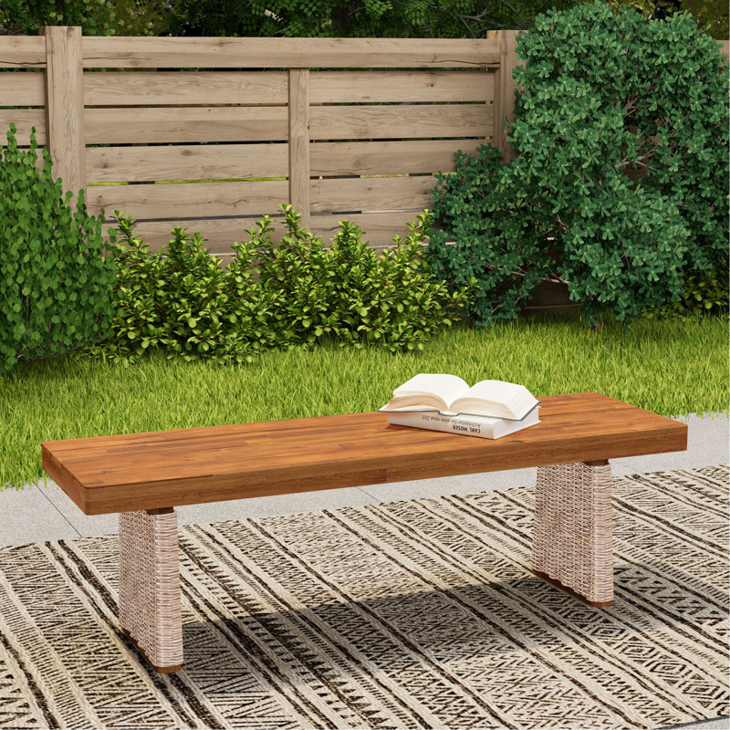 Banc d'extérieur en bois d'acacia 1Pcs, Brun / teck