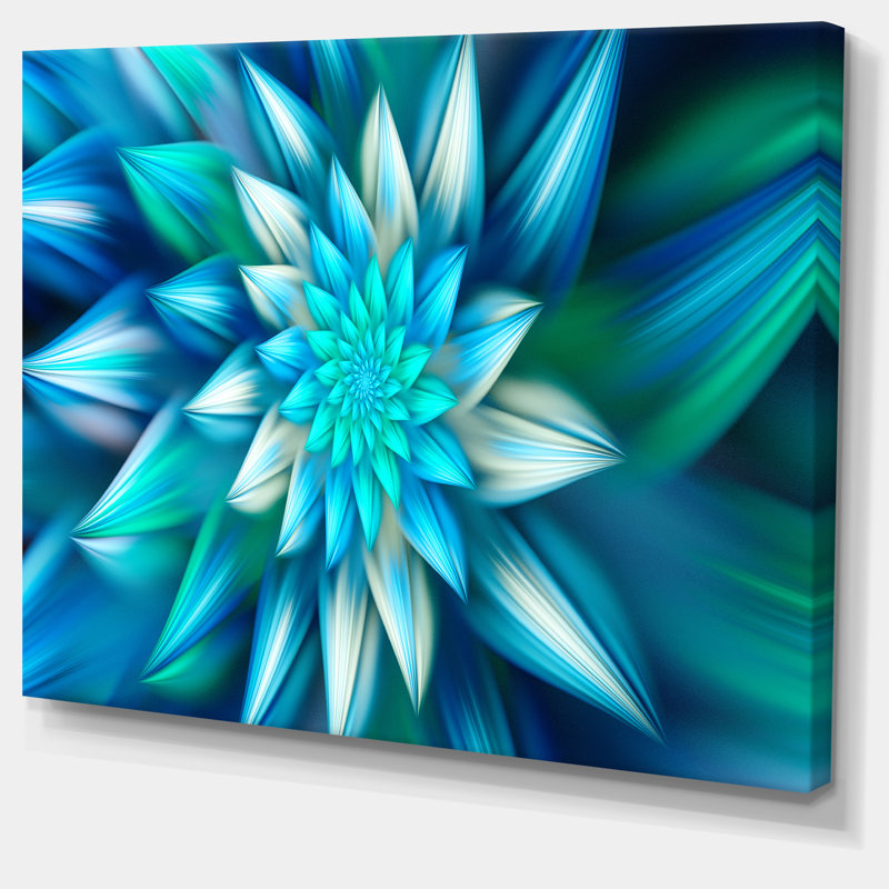 « énorme blue fractal fleur », reproduction d’impression sur toile, H 20 po x l 20 po x P 1 po