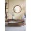 Miroir mural rond 28,3 x 28,3 po avec cadre en bois de pin texturé, finition brun chaud