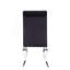 Ensemble de 2 chaises d'appoint en tissu noir et acier inoxydable Fabiola