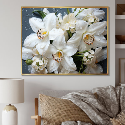 «White Orchids Still Life», reproduction d'art sur toile