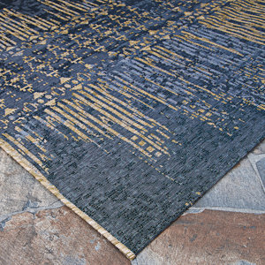 Langley Street® Hause Abstract Indigo Blue Indoor Outdoor Area Rug ...