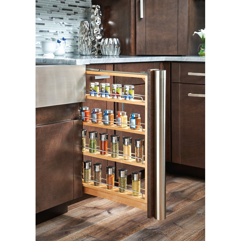 Wood Base Filler Pullout Organizer for New Kitchen Applications w/ Soft-Close, 30"H x 23"W x 9"D