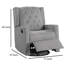 Fauteuil inclinable manuel pivotant Manie, bois massif, toile de jute-106065294