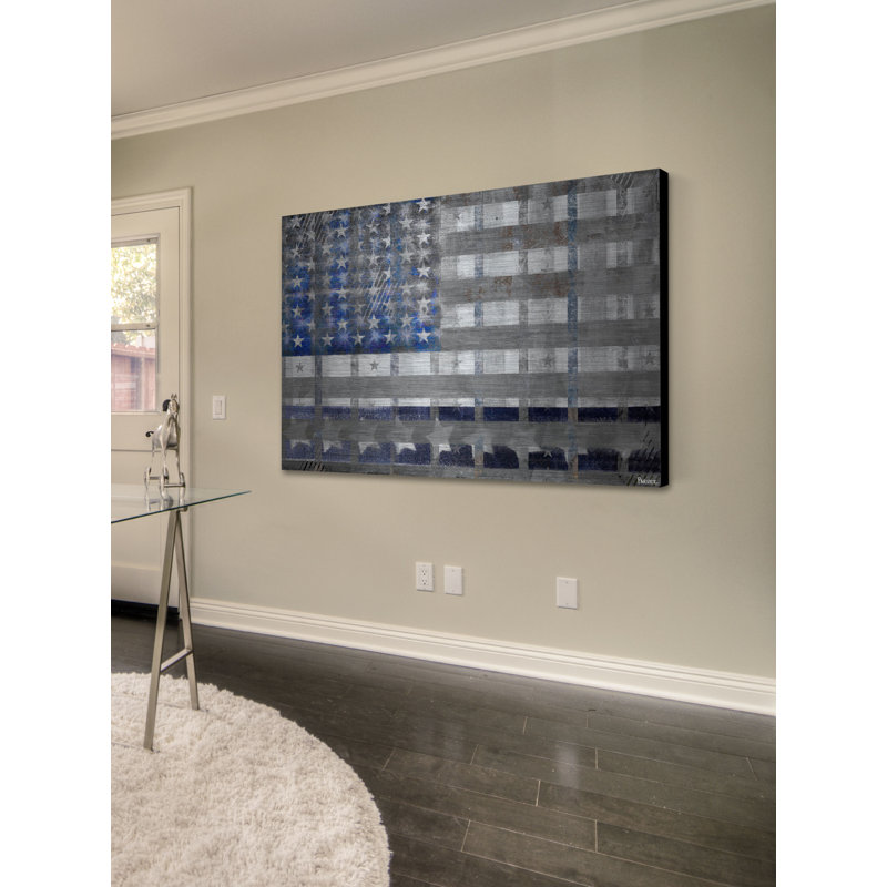 Blue America Brushed Aluminum Kids Artwork 45" x 30"