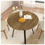 35.43" Round Dining Table, Rustic Brown MDF Kitchen Table for Small Spaces